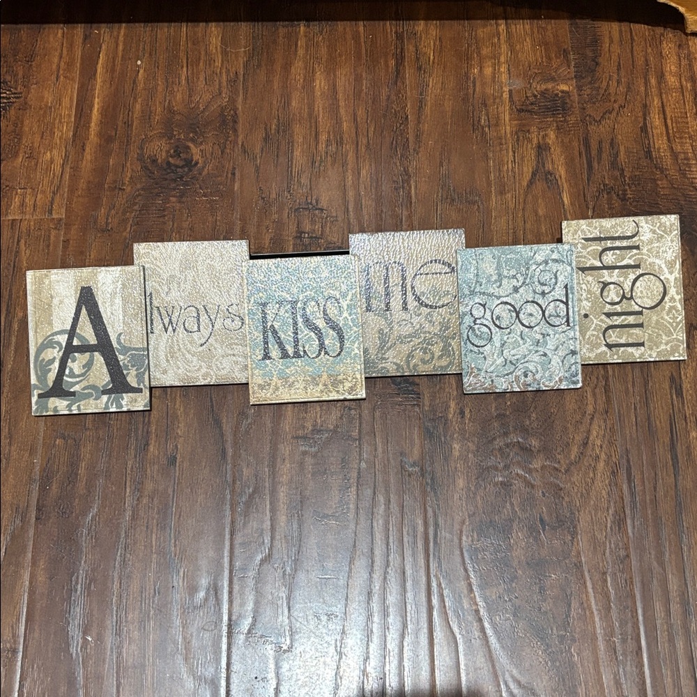 EUC Decorative Wall Art Sign. “Always Kiss Me Goodnight”